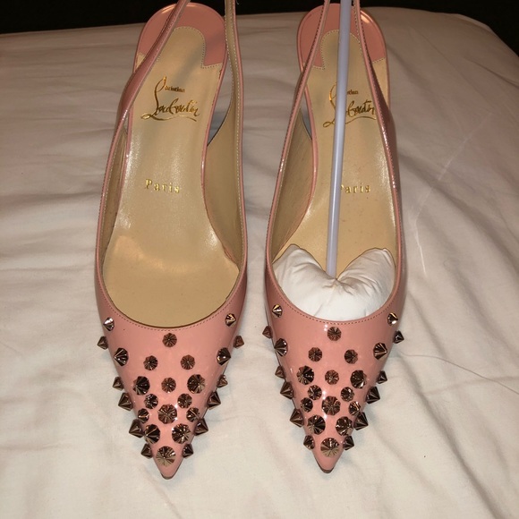 Drama pink sling back Christian loubotin heels - Picture 4 of 8